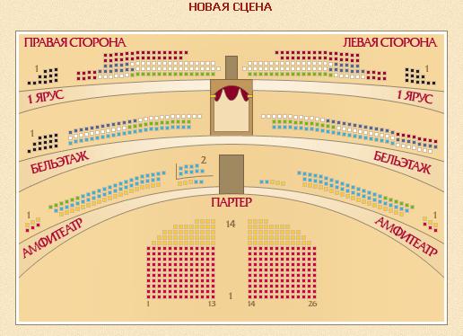 Схема зрительного зала исторической сцены большого театра 141